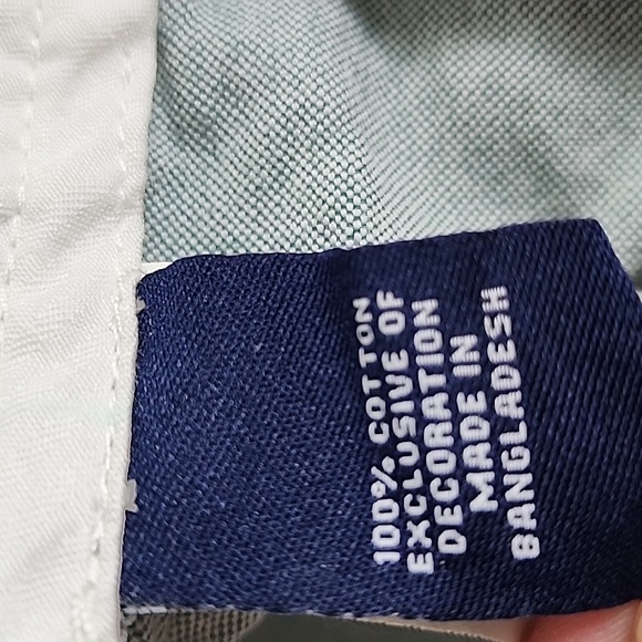 Chaps Belgian green 100% cotton flat front Bermuda shorts Size 38 9.5" inseam - Picture 7 of 8